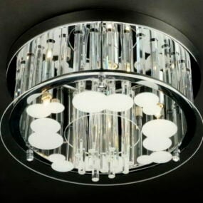 Lámpara de techo redonda de lujo con montaje empotrado modelo 3d
