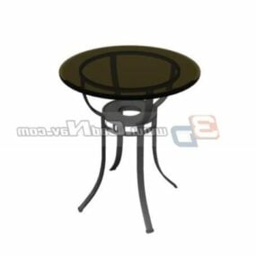 Furniture Round Glass Cafe Table 3d model
