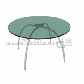 Furniture Round Glass Dining Table 3d model