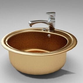 Bronze Round Kitchen Sink 3d model