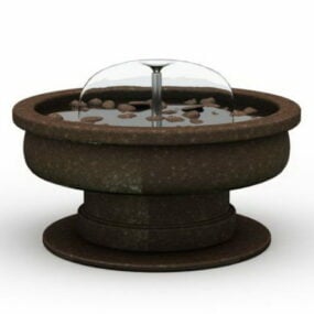Fuente de agua de piedra al aire libre occidental modelo 3d
