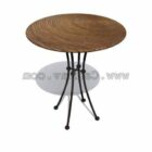 Wooden Metal Round Tea Table