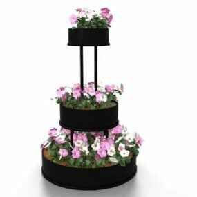 Decoration Round Flower Stand 3d model
