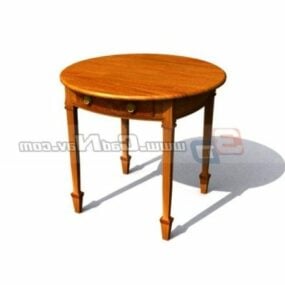 Home Furniture Round Wooden Side Table 3d model