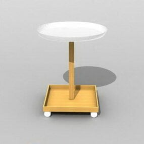 Shop Round Wooden Display Table 3d model