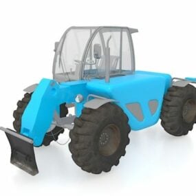 Tracteur de culture en rangées d'agriculteur modèle 3D