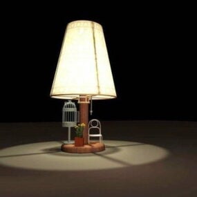Lámpara de mesa de dormitorio rústica modelo 3d