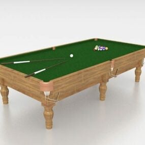 Rustic Wooden Billiard Table 3d model