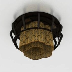 3д модель старинного потолочного светильника в деревенском стиле
