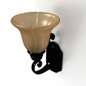 Rustic Metal Shade Wall Sconce 3d model