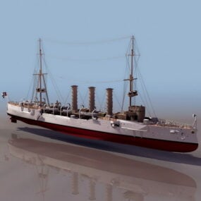 דגם תלת מימד של ספינת נוסע קרוזר מפוארת