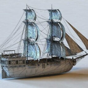 مدل 3 بعدی کشتی جنگی قایقرانی Watercraft