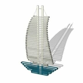 3д модель решетки радиатора в форме парусной лодки