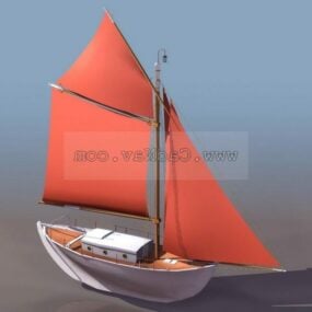 Modelo 3D de embarcação à vela