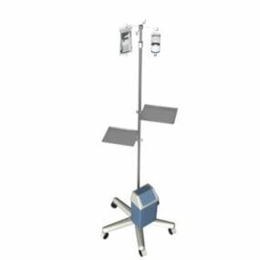 Support suspendu pour goutte-à-goutte de solution saline d'hôpital modèle 3D