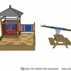 Modello 3d di sabbia per parco giochi all'aperto