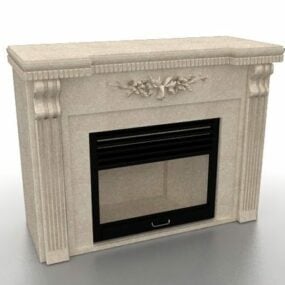 Sandstone Home Fireplace 3d model