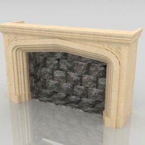 Sandstone Stone Fireplace Mantels 3d model