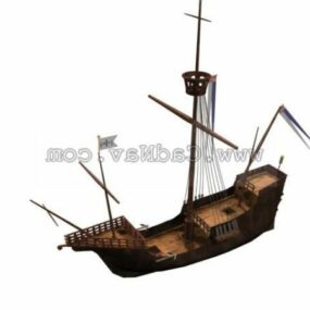 Modello 3d della barca a vela Santa Maria della moto d'acqua