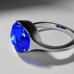 3D model zlatého smaragdového prstenu