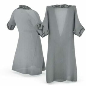 Female Fashion Satin Nightgowns 3d model