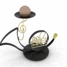Model 3d Pemegang Lilin Bentuk Saksofon