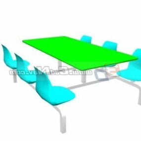 Meubels School Eettafel Set 3D-model