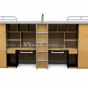 School Furniture Dormitory Bed Unit 3d model