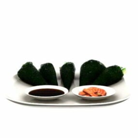 نموذج المأكولات البحرية السوشي الغذاء 3D