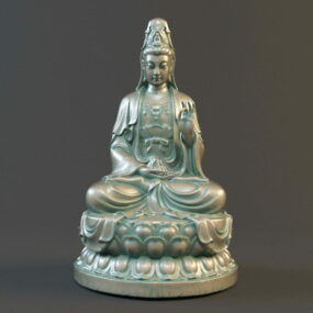 Antiikki istuva Guan Yin Bodhisattva 3d-malli