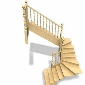 Second Floor Home Staircase Design 3d-modell