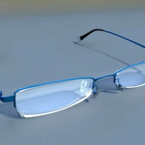 Fashion Semi Rimless Glasses 3d model