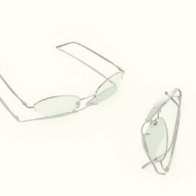 Poloobroučkové módní brýle 3D model