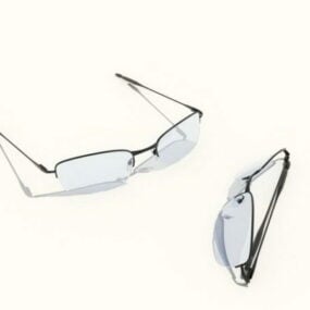 Fashion Semi Rimless Glasses 3d model