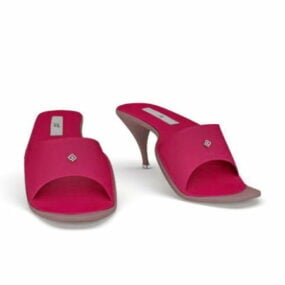 Fashion High Heel Slippers 3d model