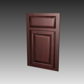 Brązowe drewniane drzwi szafki kuchennej Model 3D