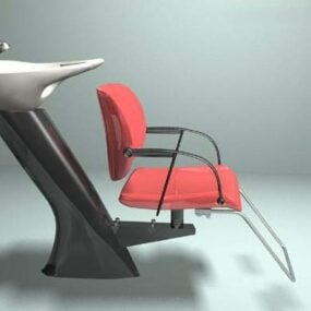 Chaise de shampooing pour salon de beauté modèle 3D
