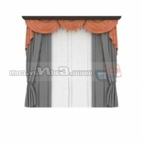 Sheer Window Curtain And Drape Valance 3d model