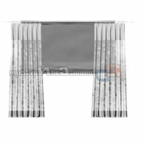 Sheer Window Curtain And Roller Shade 3d model