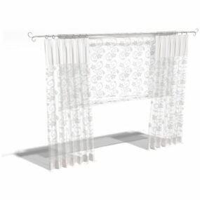 Sheer Curtain Roman Shade Decor 3d-model