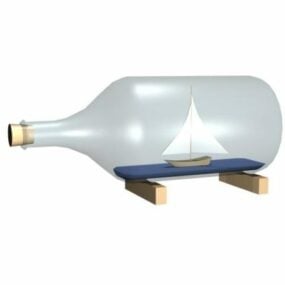 Skib i glasflaske dekoration 3d-model