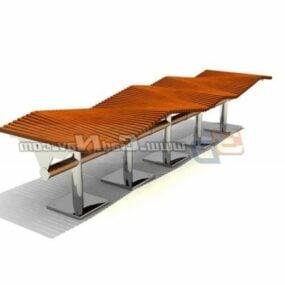Commercial Center Patio Bench 3d-modell