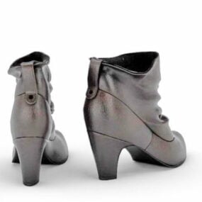 Fashion Boot Black Leather 3d model