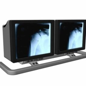 Mempamerkan model 3d Peralatan Monitor Perubatan