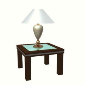 Vintage sivupöytä lampulla 3d-malli