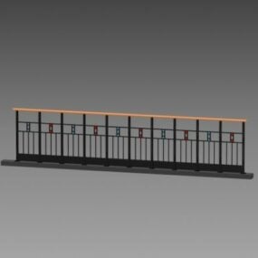 Metal Sidewalk Railing 3d model