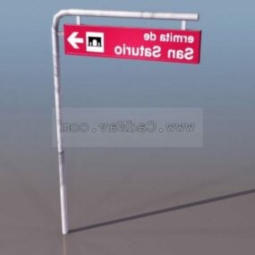Straatnaamborden voor routebeschrijving 3D-model