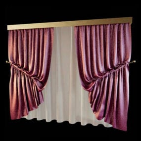 Silk Drapes Window Curtain 3d model