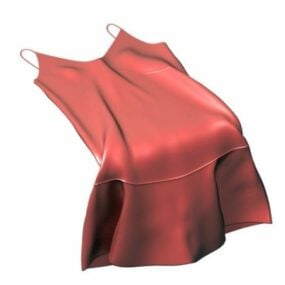 Damska jedwabna sukienka na ramiączkach Model 3D