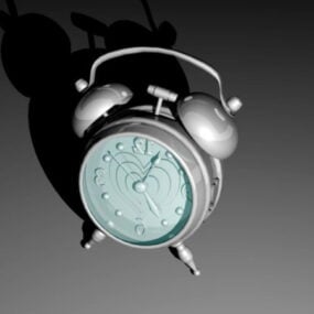 Silver Alarm Clock 3d model